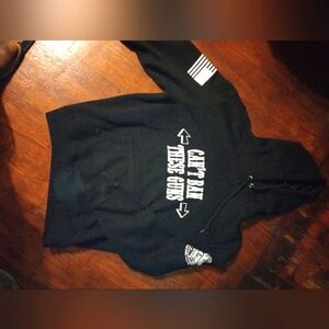 Men's Large black hooded Free the people sweat shirt